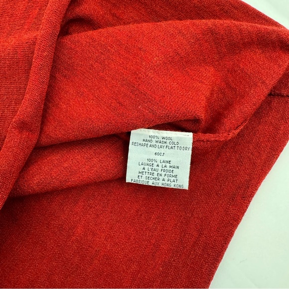 Eileen Fisher Womens Red 3/4 Sleeve 100% Wool Blouse Top Shirt Sz M - Picture 7 of 11